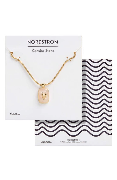 Shop Nordstrom Rose Quartz Heart Pendant Necklace In Blush- Gold