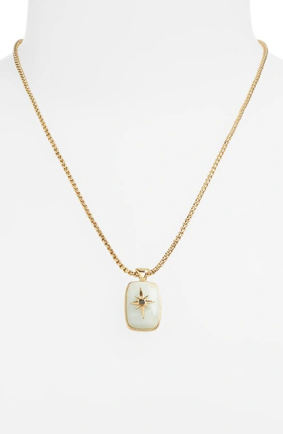 Shop Nordstrom Amazonite Starburst Pendant Necklace In Aqua- Gold