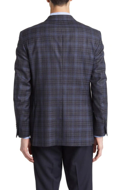 Shop Peter Millar Plaid Wool Sport Coat In Charcoal