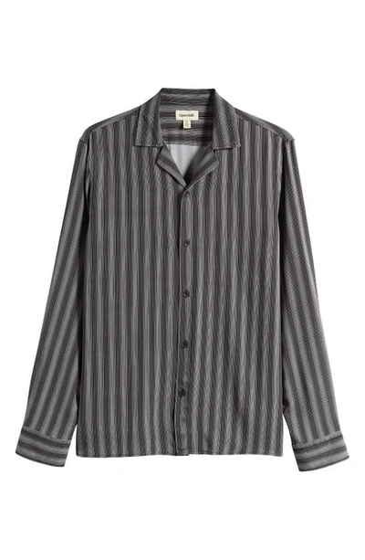 Shop Open Edit Ombré Stripe Button-up Shirt In Black- White Ombre Stripe