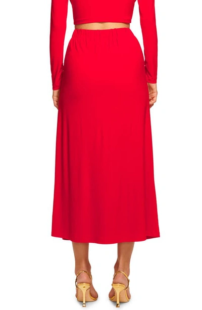 Shop Ramy Brook Elodie Gathered Maxi Skirt In Soiree Red