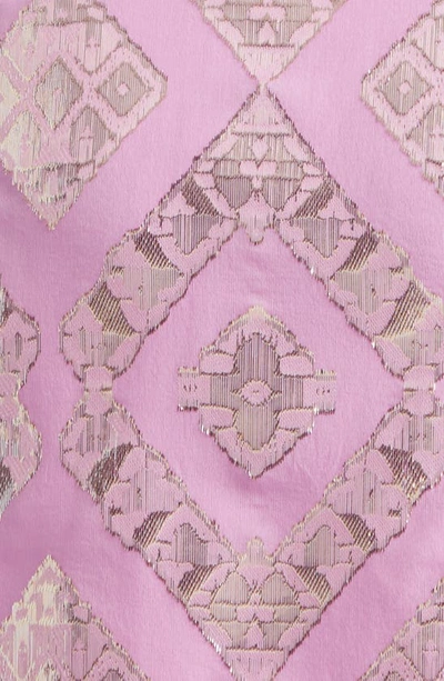 Shop Ramy Brook Reina Metallic Jacquard Silk Blend Minidress In Pink Orchid Combo Metallic Geo