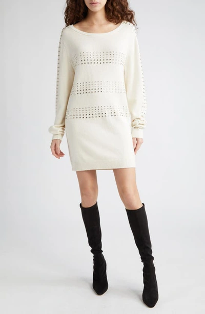 Shop Ramy Brook Celine Long Sleeve Sweater Dress In Ivory