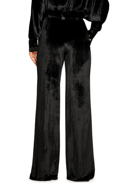 Shop Ramy Brook Marceline High Waist Velvet Pants In Black Velvet