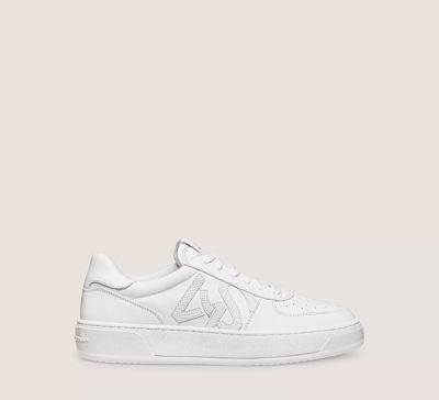 Shop Stuart Weitzman Sw Courtside Monogram Sneaker In White