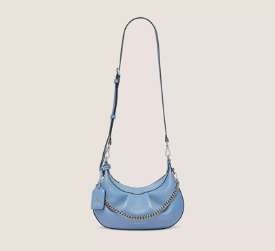 Shop Stuart Weitzman Stellar Crescent Bag Handbags In Blue Steel