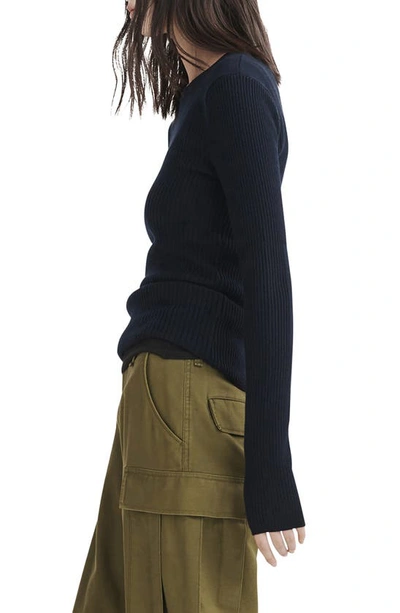 Shop Rag & Bone Audrina Rib Sweater In Navy