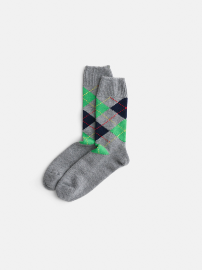 Alex Mill Argyle Sock In Cashmere In Grey