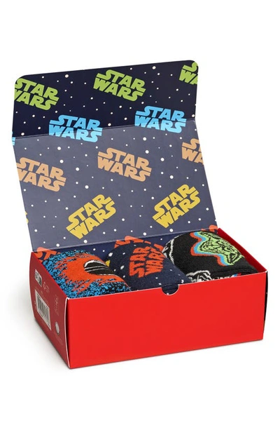 Happy Socks X Star Wars Assorted 3-pack Lightsaber™ Socks Gift Box In Black