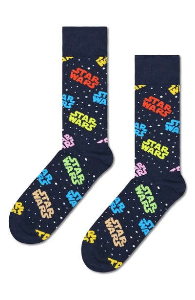 Shop Happy Socks X Star Wars Assorted 3-pack Lightsaber™ Socks Gift Box In Black