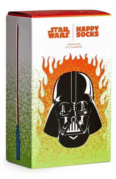 Shop Happy Socks X Star Wars Assorted 3-pack Lightsaber™ Socks Gift Box In Black