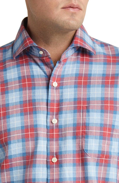 Shop Peter Millar Alton Plaid Button-up Shirt In Cottage Blue