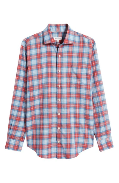 Shop Peter Millar Alton Plaid Button-up Shirt In Cottage Blue
