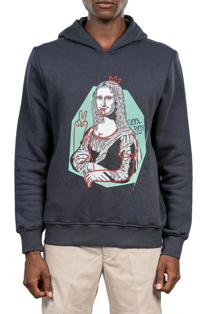 Shop D.rt Mona Lisa Cotton Graphic Hoodie In Black