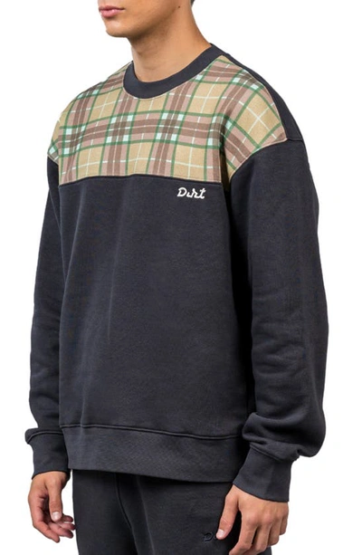 Shop D.rt Half Plaid Sweatshirt In Black