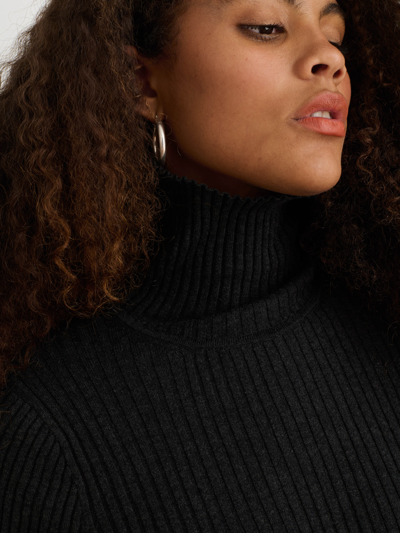 Shop Alex Mill Christy Ribbed Turtleneck In Charcoal