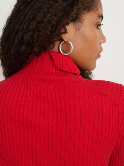 Shop Alex Mill Christy Ribbed Turtleneck In Red