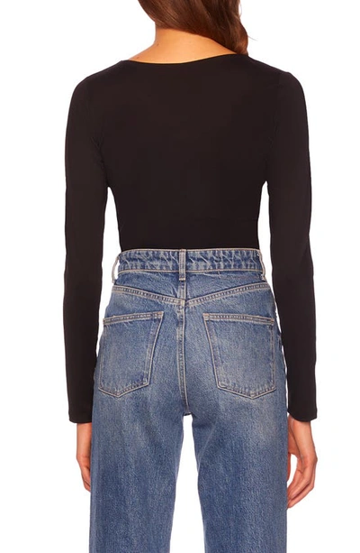 Susana Monaco Laurene Diagonal Neck Top In Black
