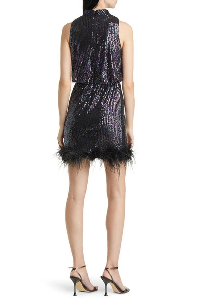 Eliza j feather cocktail dress top