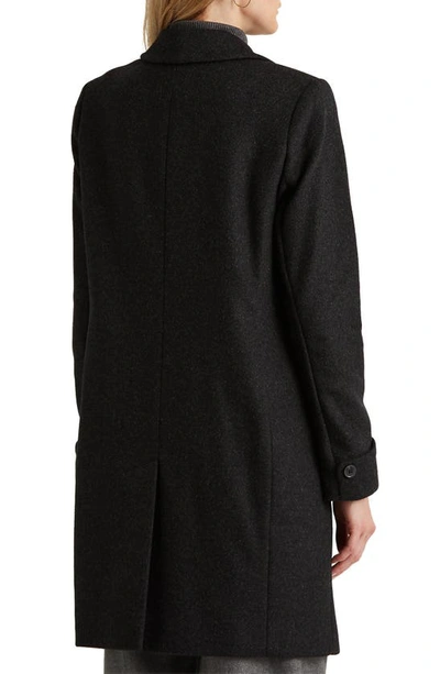 Ralph Lauren Reefer Wool Blend Coat In Charcoal