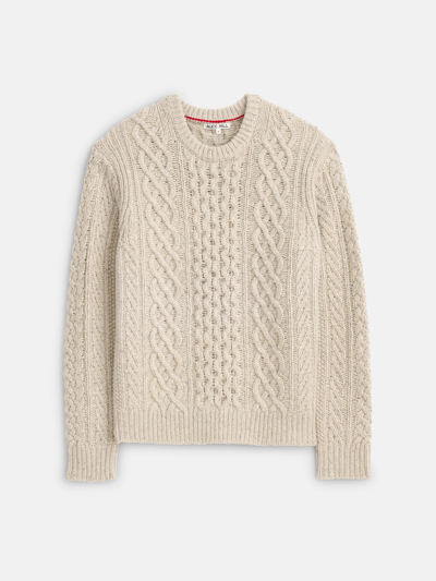 Alex Mill Fisherman Cable Crewneck In Donegal Wool In Oatmeal