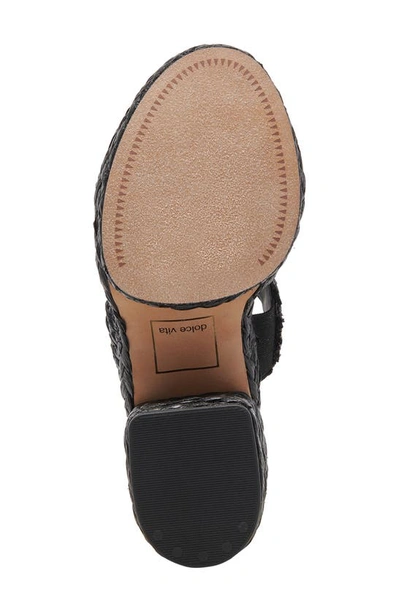 Shop Dolce Vita Latoya Raffia Platform Sandal In Black Raffia