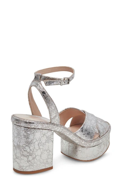 Shop Dolce Vita Laisha Ankle Strap Sandal In Silver Distressed Leather