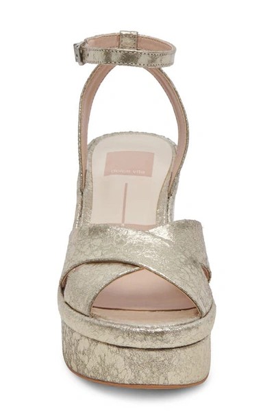 Shop Dolce Vita Laisha Ankle Strap Sandal In Platinum Distressed Leather