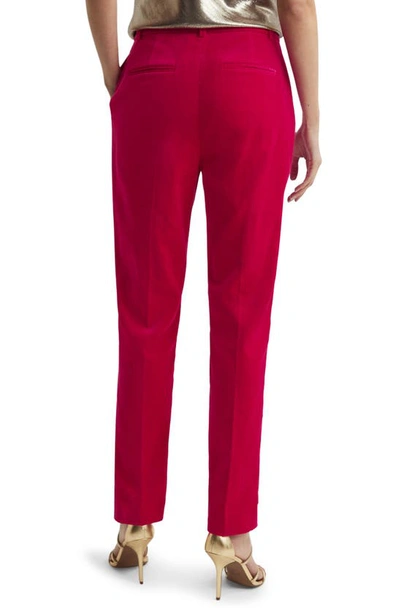 Shop Reiss Rosa High Waist Taper Leg Velvet Trousers In Pink