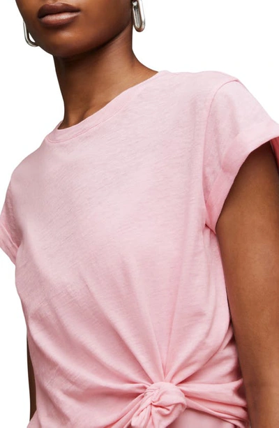 Shop Allsaints Anna Cuff Sleeve Cotton T-shirt In Frosted Pink
