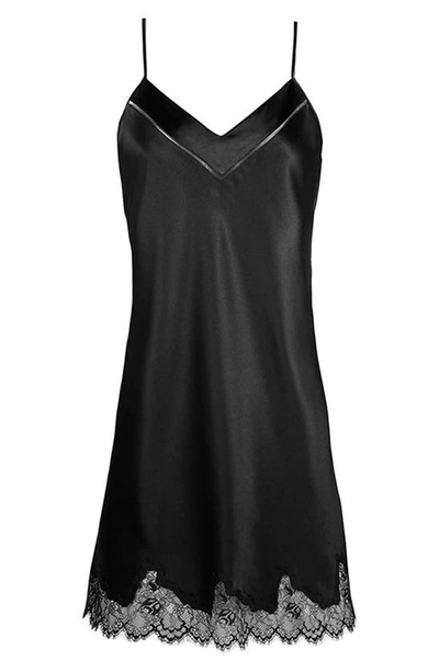 Simone Perele Silk Nightgown In Black