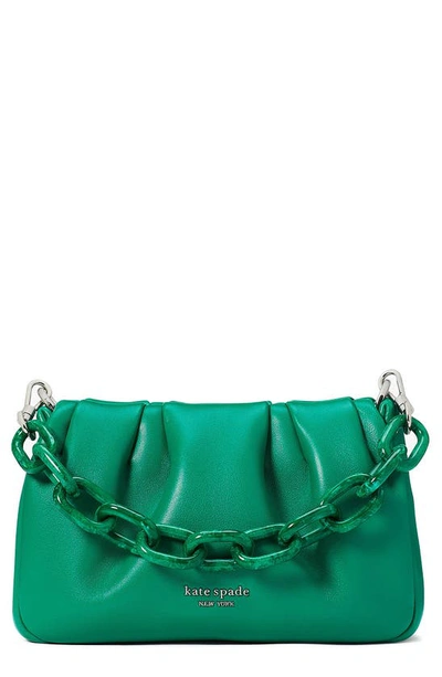 Shop Kate Spade Souffle Smooth Leather Crossbody In Wintergreen