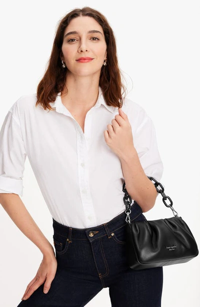 Shop Kate Spade Souffle Smooth Leather Crossbody In Black