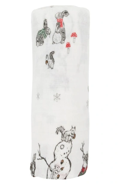 Shop Little Unicorn Cotton Muslin Swaddle Blanket In Snow Day