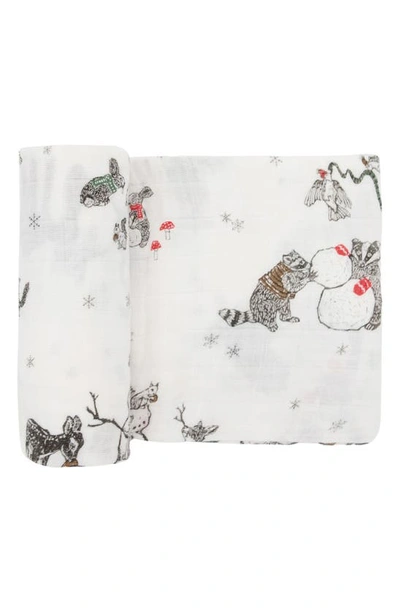 Little Unicorn Cotton Muslin Swaddle Blanket In Snow Day