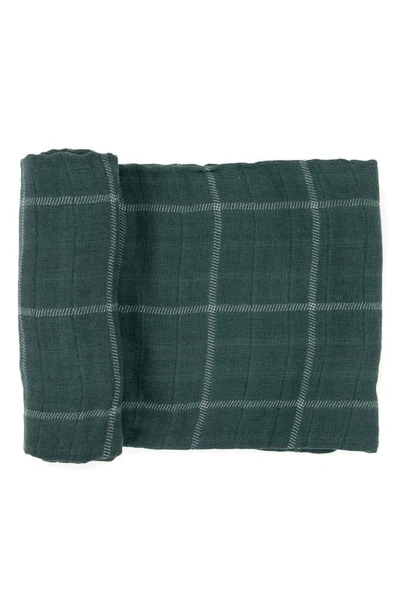 Little Unicorn Cotton Muslin Swaddle Blanket In Evergreen Plaid