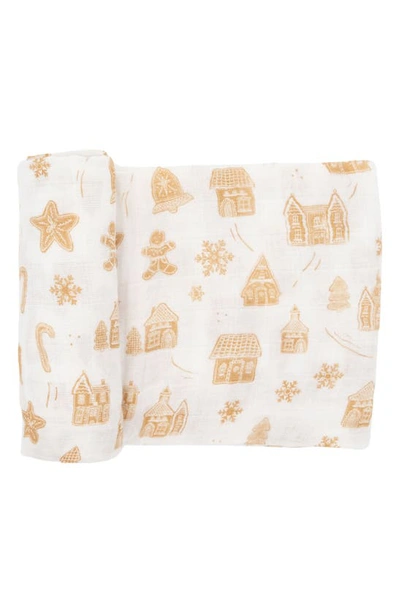 Shop Little Unicorn Cotton Muslin Swaddle Blanket In Gingerbread Village
