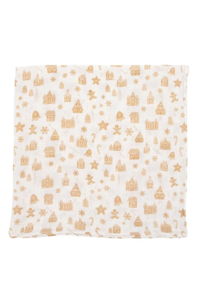 Little Unicorn Cotton Muslin Swaddle Blanket In Gingerbread Village