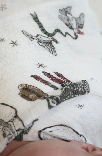 Little Unicorn Cotton Muslin Swaddle Blanket In Snow Day