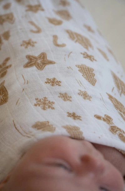 Little Unicorn Cotton Muslin Swaddle Blanket In Gingerbread Village