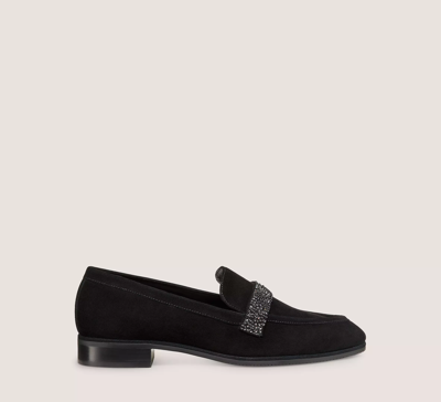 Shop Stuart Weitzman Palmer Sleek Royale Loafer Flats & Loafers In Black & Graphite