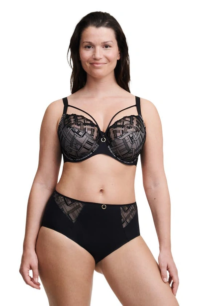 Chantelle Lingerie Graphic Support Lace Underwire Full Coverage Bra In Black-11