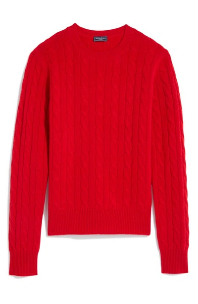 Shop Vineyard Vines Cable Stitch Cashmere Sweater In Red Velvet