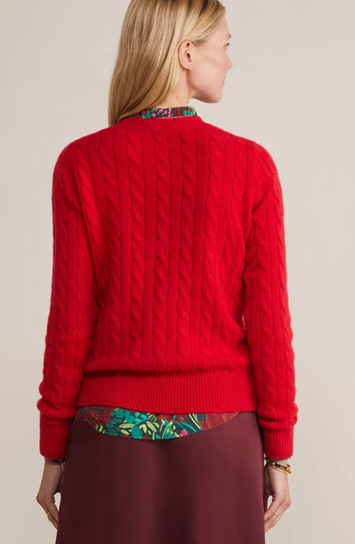 Shop Vineyard Vines Cable Stitch Cashmere Sweater In Red Velvet