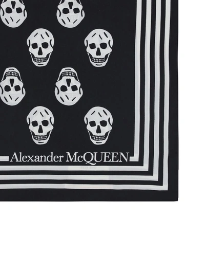Shop Alexander Mcqueen Scarves In Black/ivory