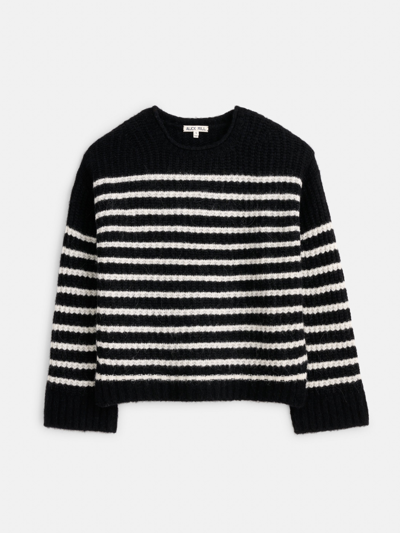 Shop Alex Mill Normandie Alpaca Stripe Sweater In Black/ivory