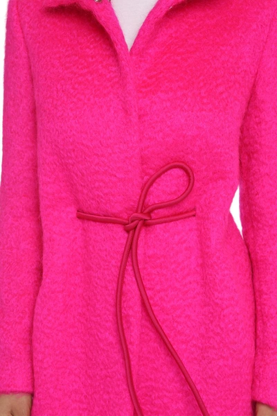 Shop Genny Mohair Blend Coat In Fuchsia