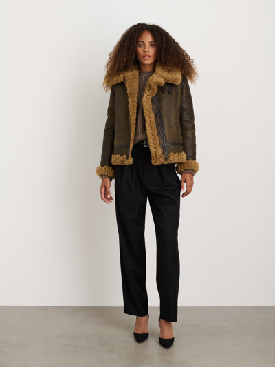 Alex Mill Owen Barry Amy Aviator Shearling Coat In Izl