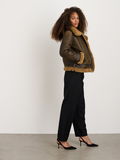 Alex Mill Owen Barry Amy Aviator Shearling Coat In Izl