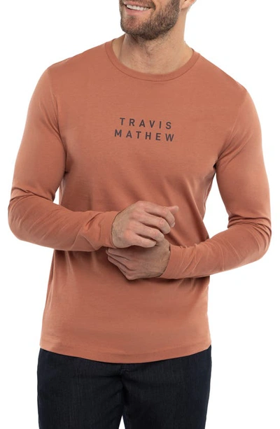Shop Travismathew Smoky Taste Long Sleeve Graphic T-shirt In Copper